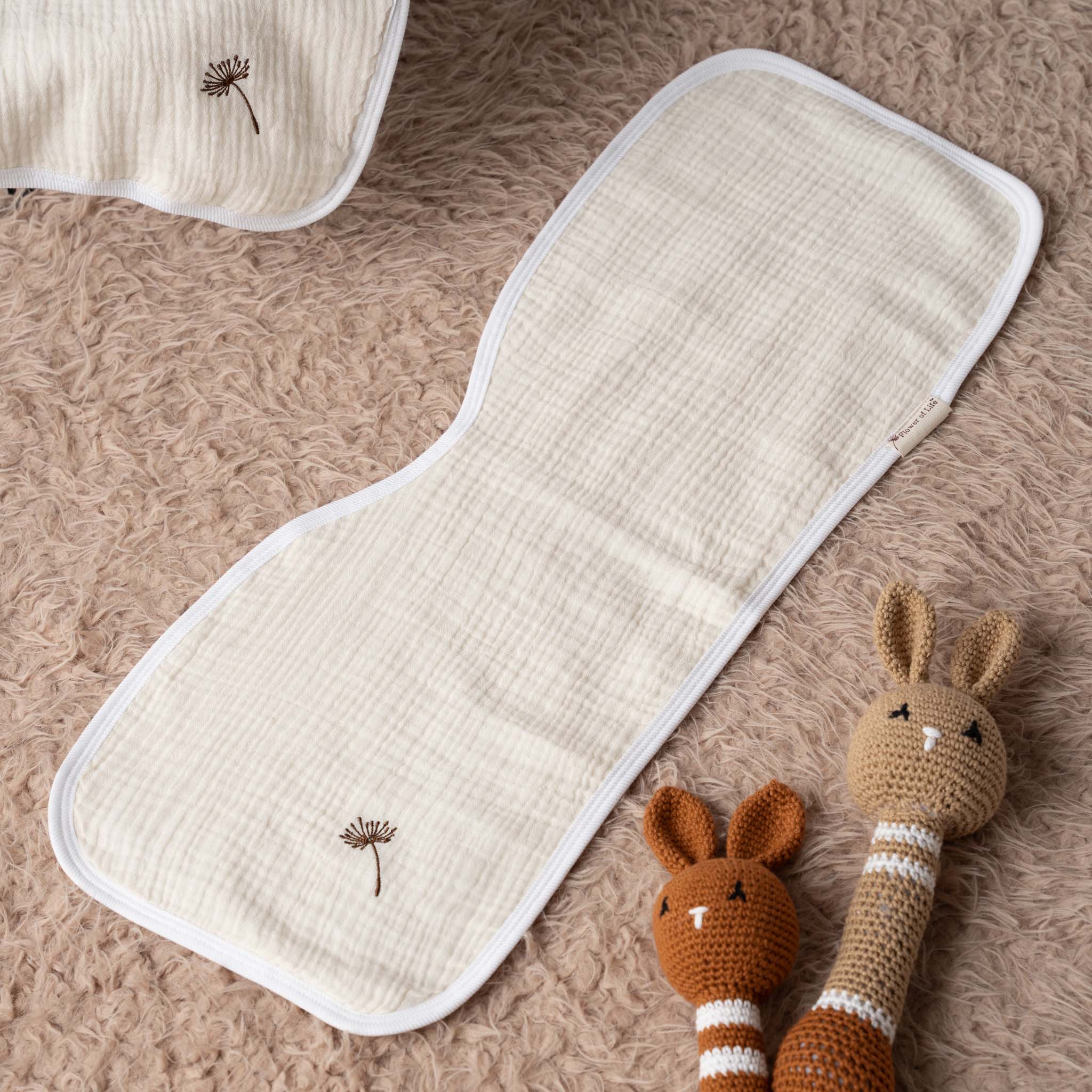 Flower of Life - Contour Burp Cloth from Z-KIDS – Triple-Layered for Superior Absorption