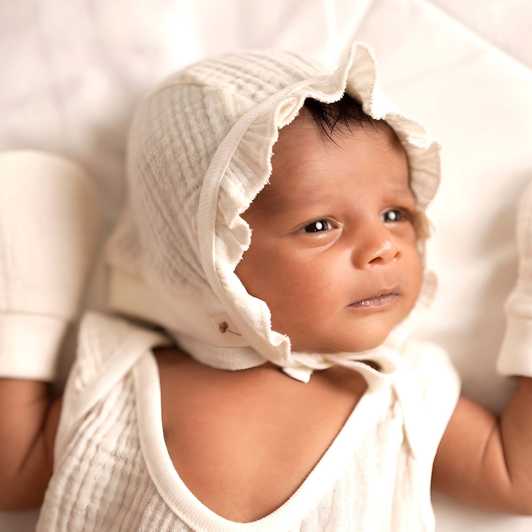 Flower of Life Baby Bonnet from Z-KIDS - Soft Muslin Tie-On Cap (Pack of 2)