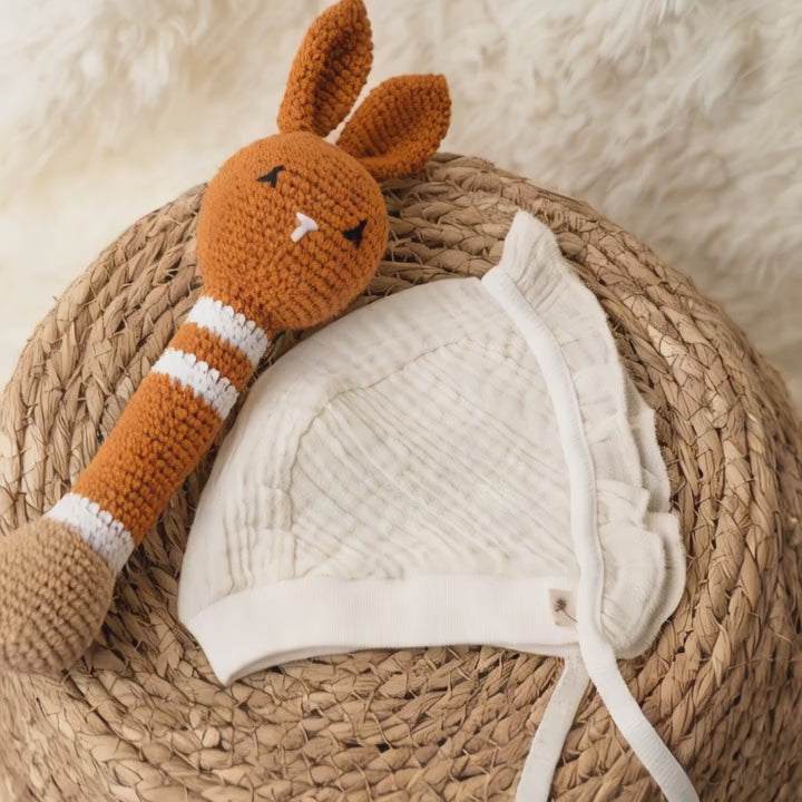 Flower of Life Baby Bonnet from Z-KIDS - Soft Muslin Tie-On Cap (Pack of 2)