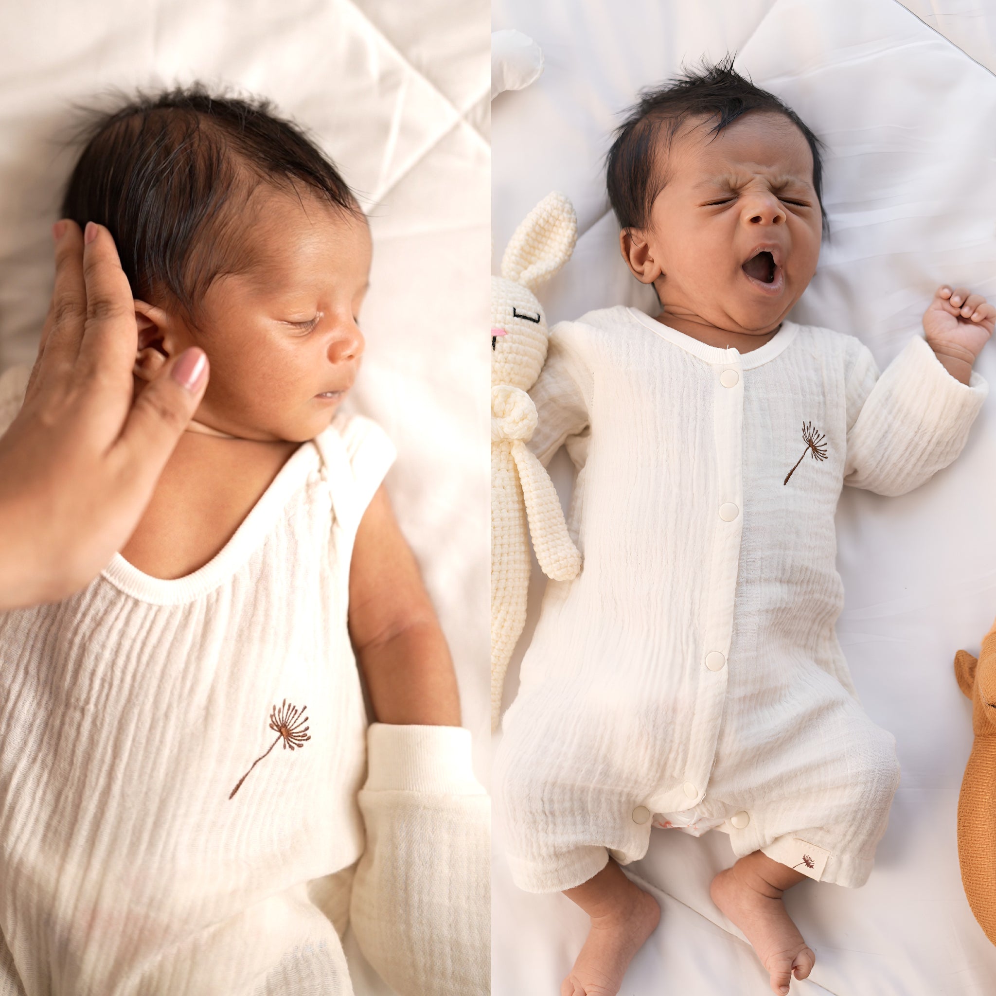 How to dress your newborn in Z-KIDS muslin rompers — lightweight, chemical-free baby dresses and jumpsuits