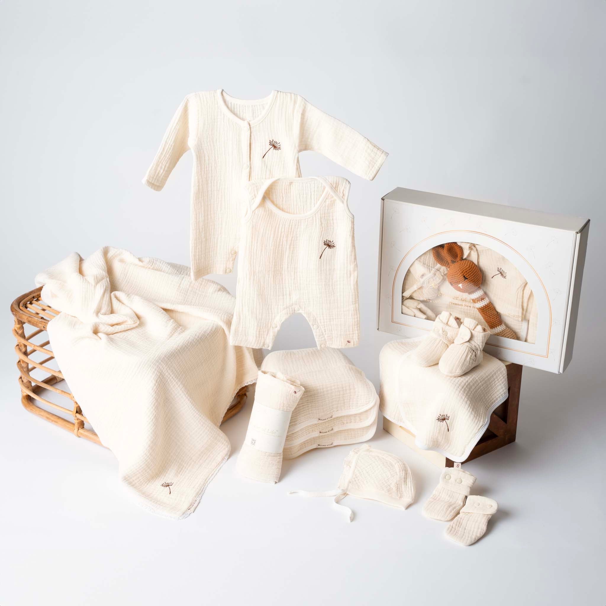 Z-KIDS Flower of Life Organic Muslin Gift Set for Newborn
